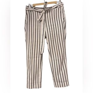 Banana Republic White with Black Striped Pants